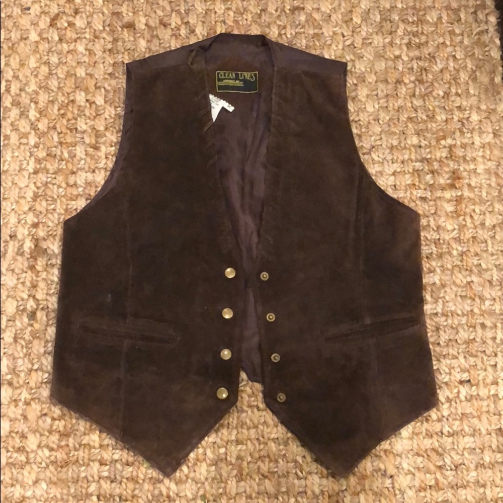 Brown Leather Cowboy Vest 🤠 Great for Halloween